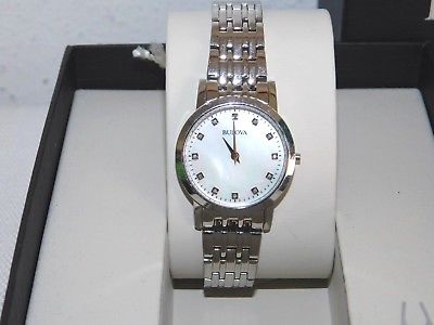 BULOVA 96P175 BULOVA WOMENS WATCH STAINLESS STEEL DIAMONDS MOP FOR PARTS REPAIR