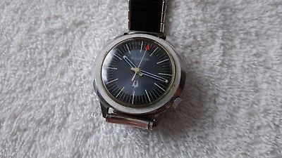 vintage Bulova mens watch with tuning fork stainless steel